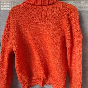 SHEIN Vibrant Orange Turtleneck Sweater